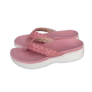 Vionic Kenji Women's Size US  7.5  Pink Toe-Post Platform Wedge Sandals